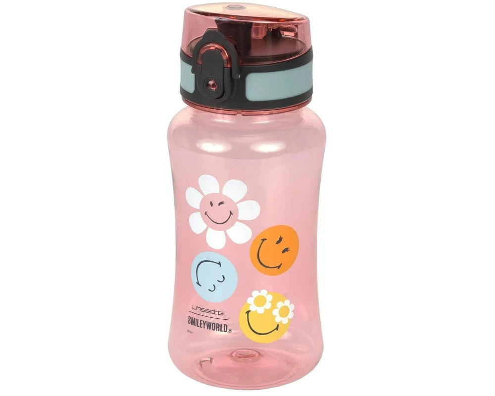 Lässig Trinkflasche SmileyWorld 420 ml, Rosa