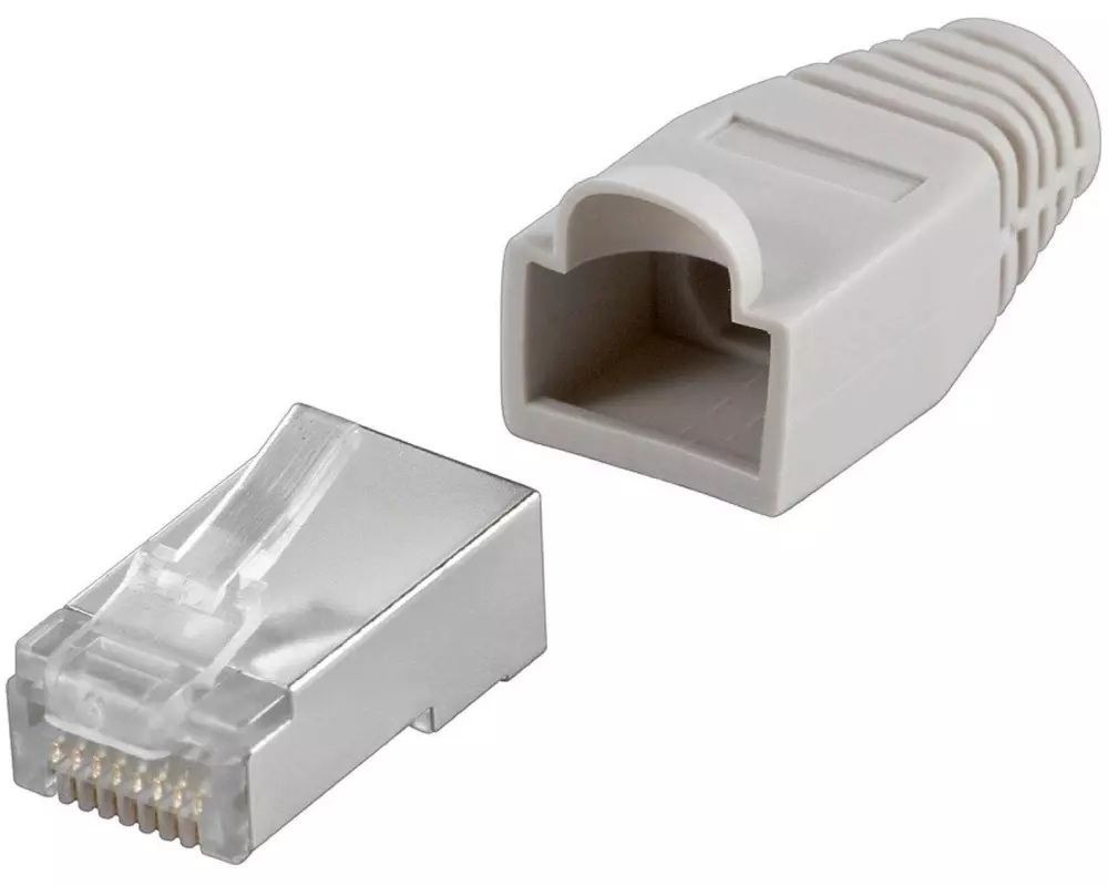 Wirewin Stecker RJ45 Cat.6 100 Stück, geschirmt, Grau