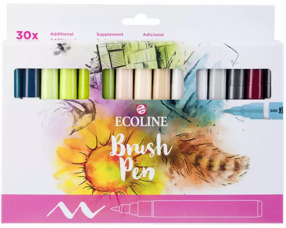 Talens Brushpen Ecoline Basic Additional 30er Set