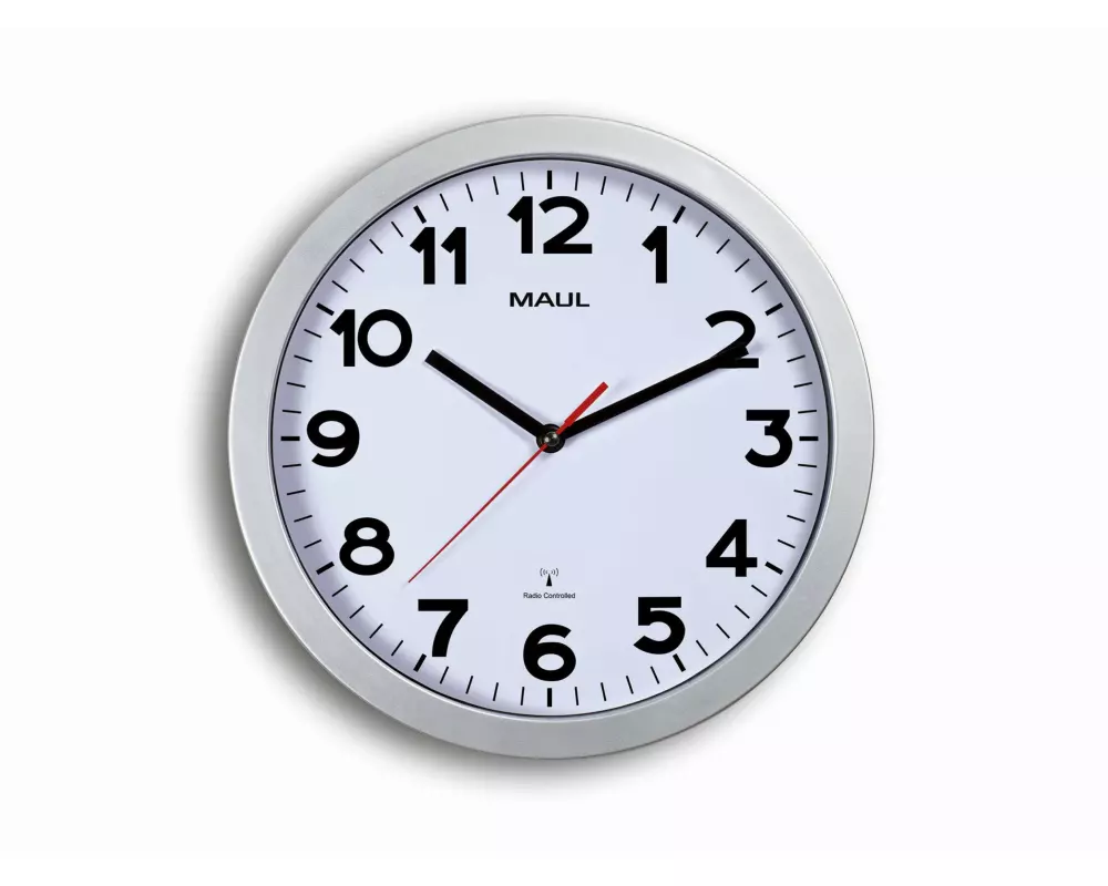 Maul Wanduhr MAULstep Ø 30 cm Silber/Weiss