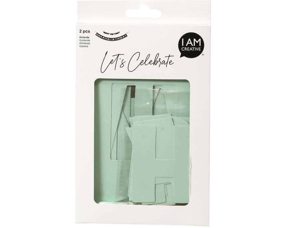 I AM CREATIVE Girlande, Birthday,mint,230cm 6010.963 2 Stück