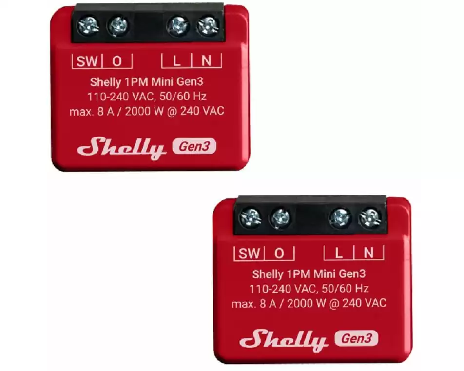 Shelly WLAN-Schaltaktor Mini PM Gen3, 2 Stück