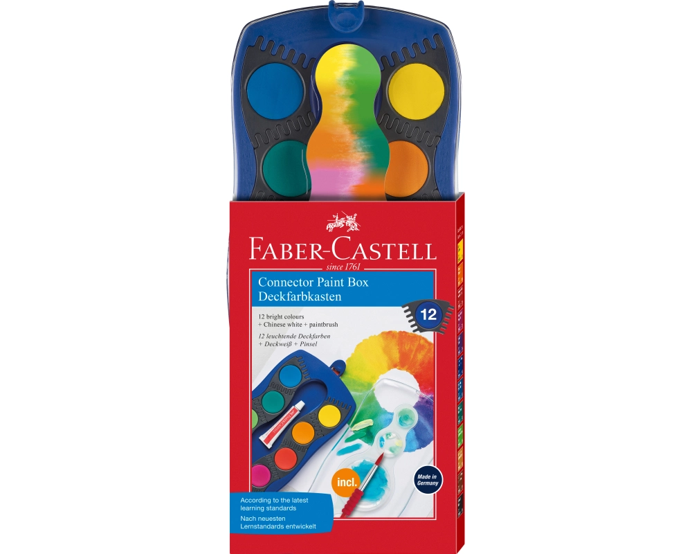 FABER-CASTELL Farbkasten Connector 12 Farben 125001 blau