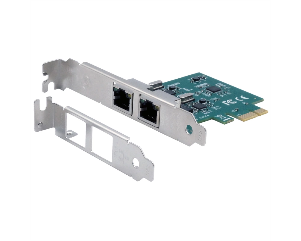 EXSYS EX-60102 2-Port 1Gigabit PCIe Netzwerkkarte