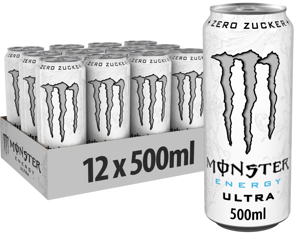 MONSTER ENERGY Ultra White, Alu 129400001201 50 cl, 12 Stk