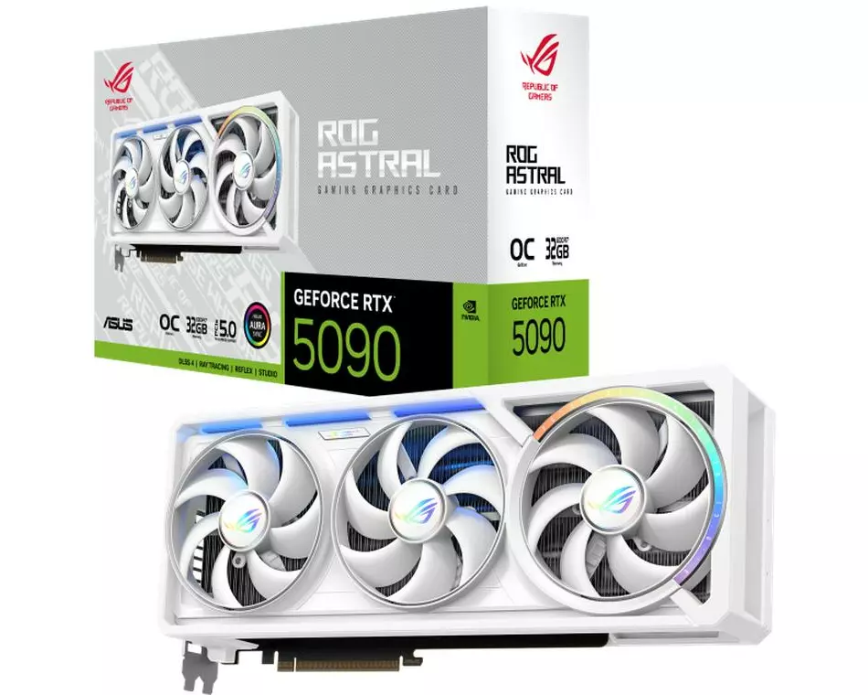 ASUS ROG Grafikkarte ROG Astral GeForce RTX 5090 32GB GDDR7 WHITE OC