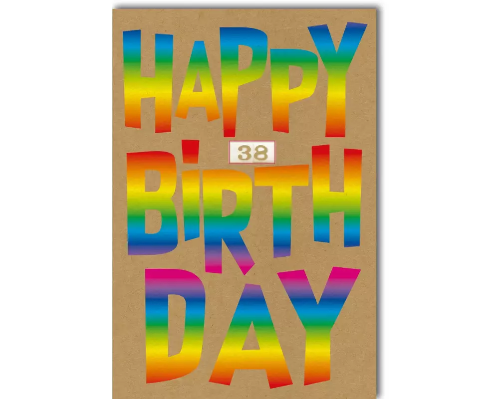 Braun + Company Geburtstagskarte Happy Birthday 38 11.5 x 17 cm