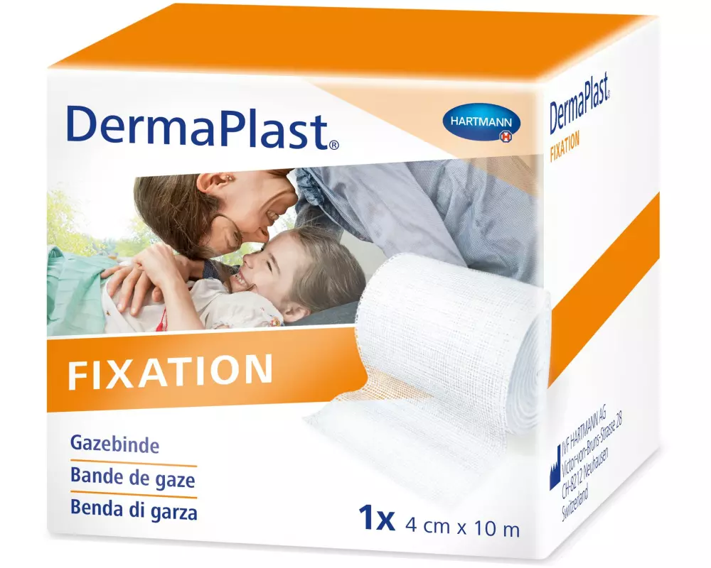 DermaPlast Gazebinde Fixation 4 cm x 10 m