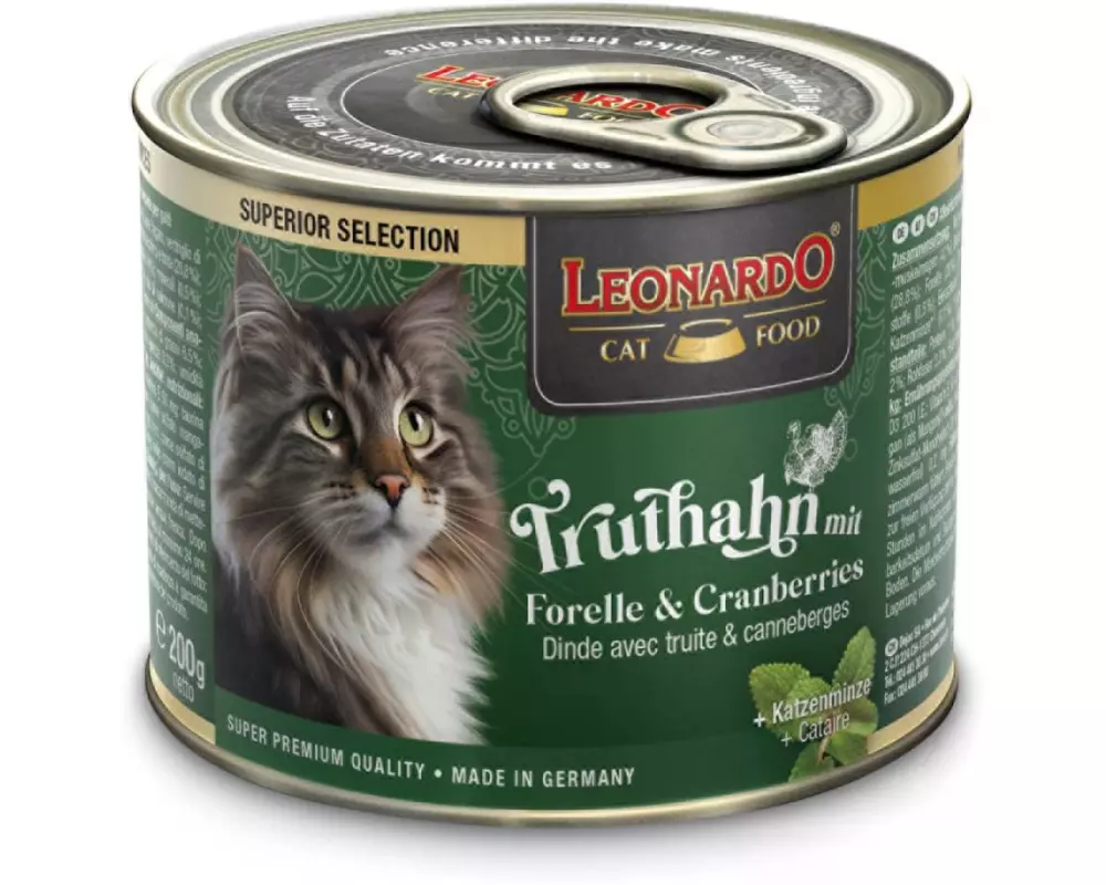 Leonardo Cat Food Nassfutter Superior Selection Truthahn & Forelle, 200 g
