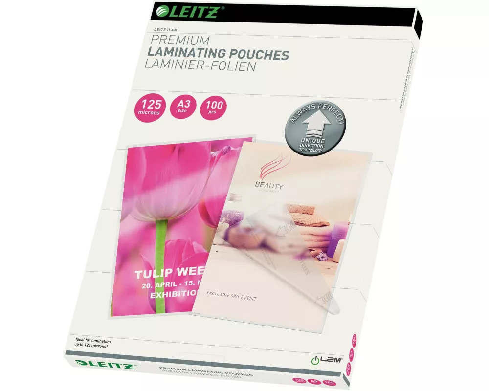 Leitz Laminierfolie A3, 125 µm, 100 Stück, Glänzend