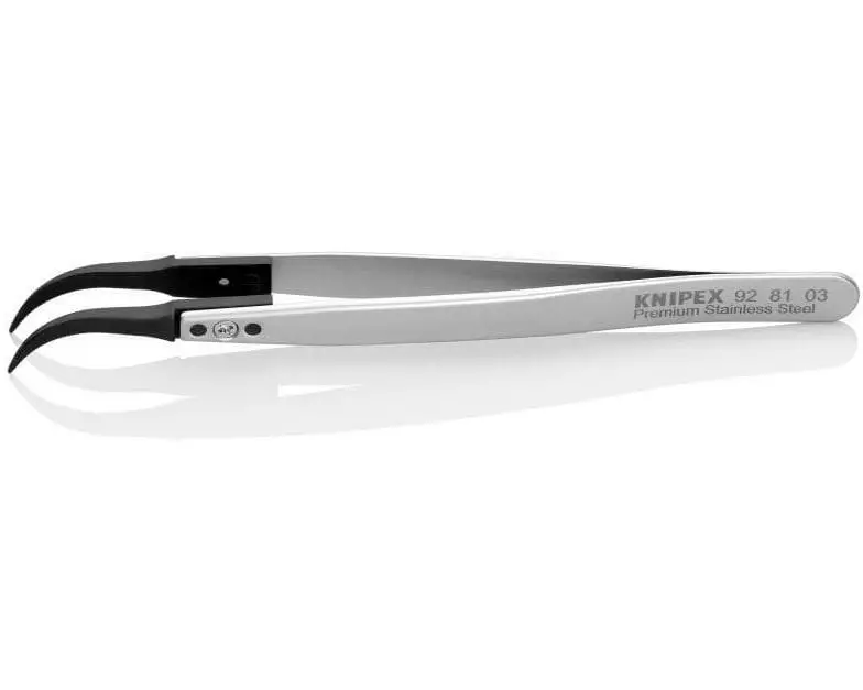 Knipex Pinzette mit Wechselspitzen, ESD, gewinkelt 45° 130 mm