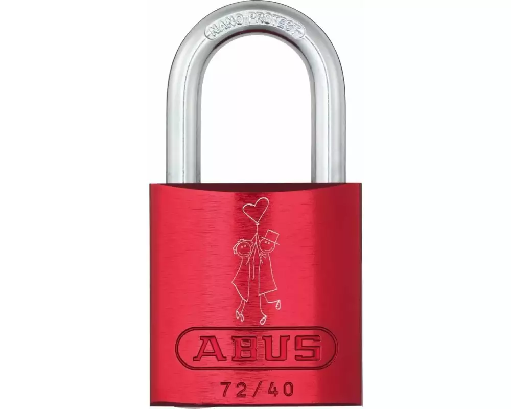 Abus Vorhängeschloss 72/40 LoveLock 1 Pärchen Rot Aluminium