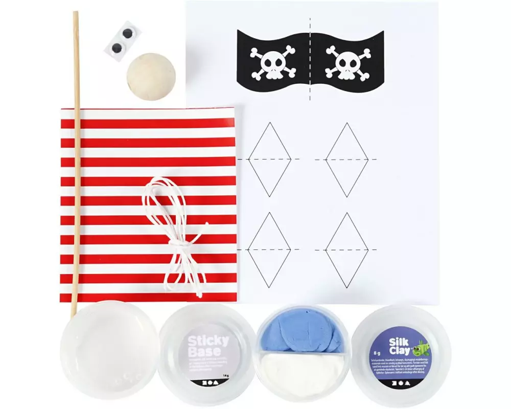 Creativ Company Bastelset Mini Piratenschiff 7-teilig