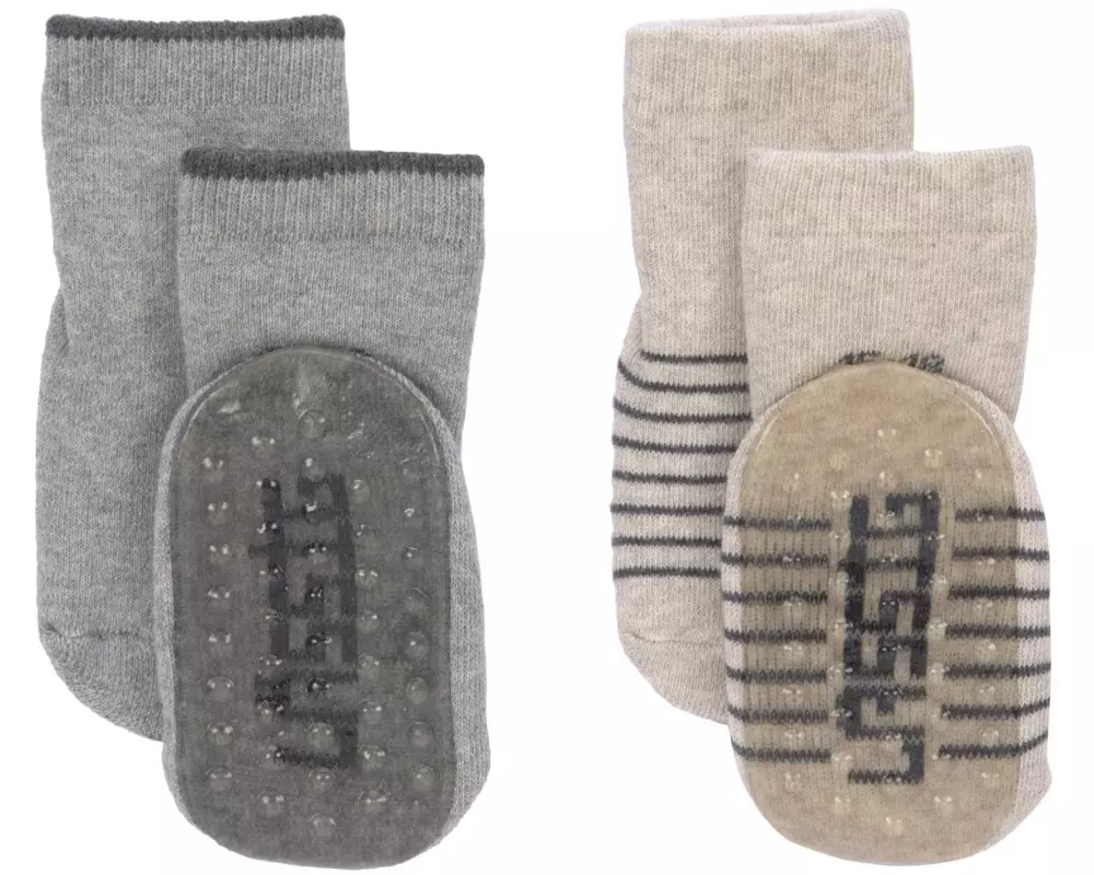 Lässig Antirutsch-Socken Grey 2er Set