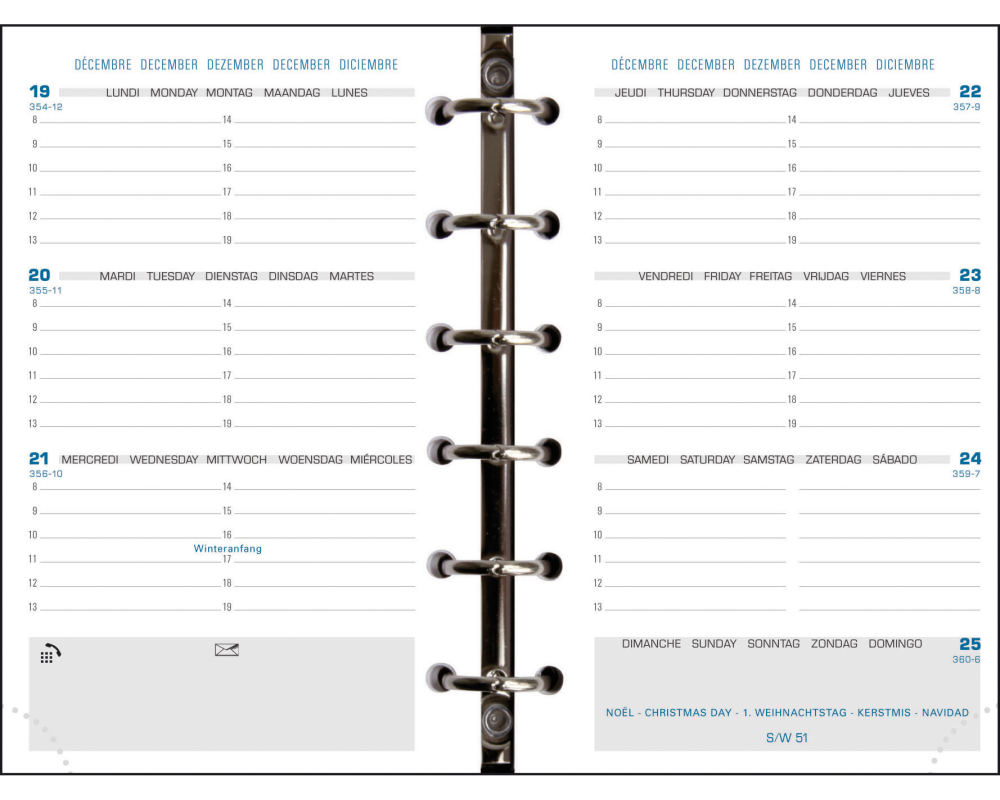 EXACOMPTA Ersatzinhalt Exatime 14 2026 14212E 1W/2S 8.1x12.6 cm