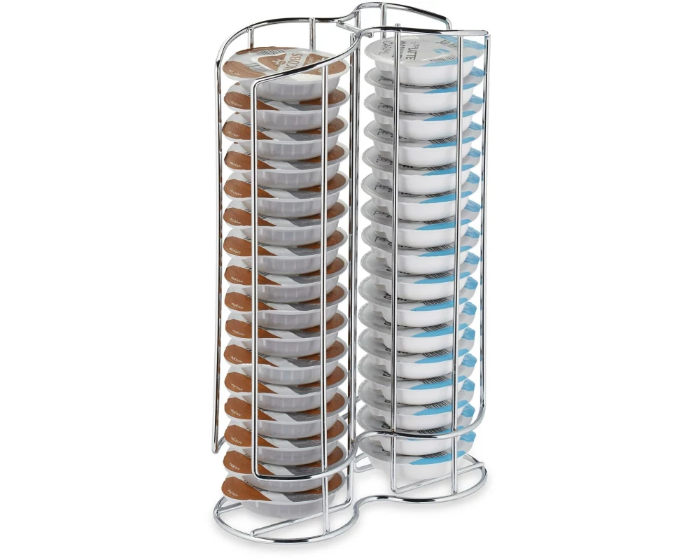 relaxdays Kapselspender Tassimo für 32 Kapseln, Silber