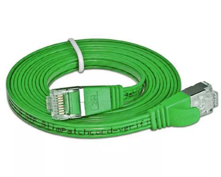 SLIM Slimpatchkabel RJ-45 - RJ-45, Cat 6, STP, 10 m, Grün