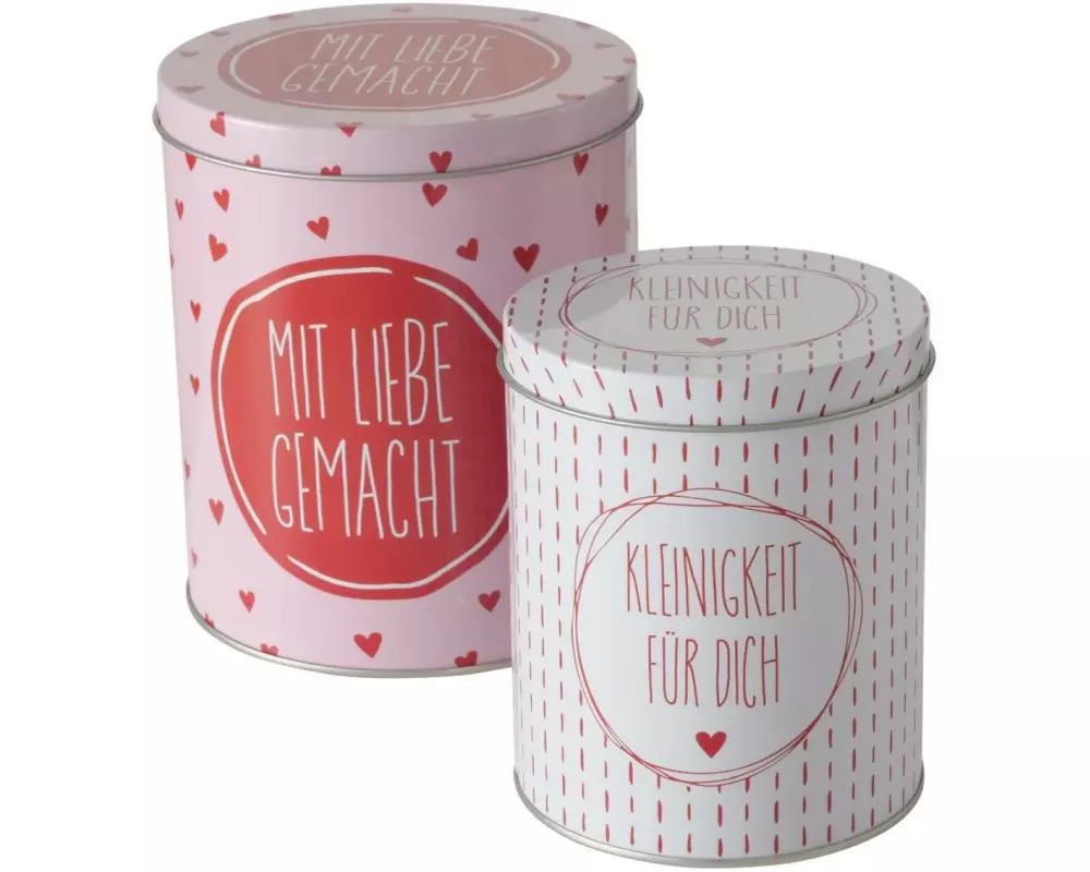 Boltze Vorratsdose Illum 2 Stück, 2.2 l, Rosa/Weiss