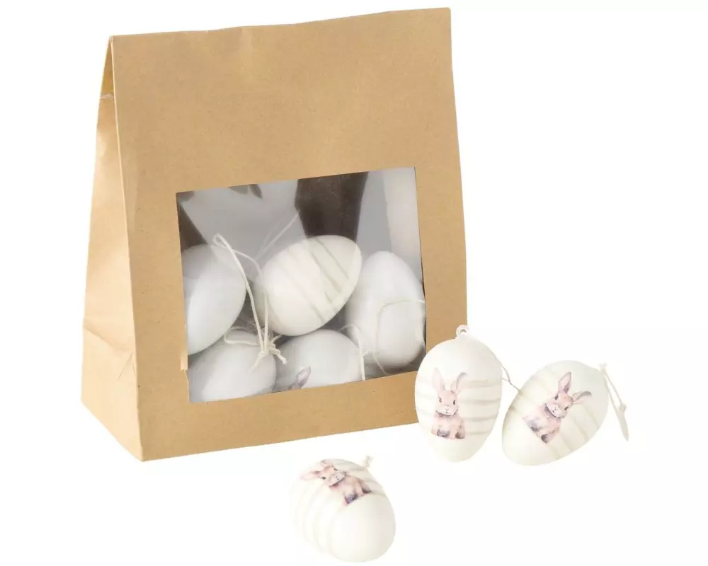 Boltze Aufhänger Ostereier Hansi 12-teilig, Weiss