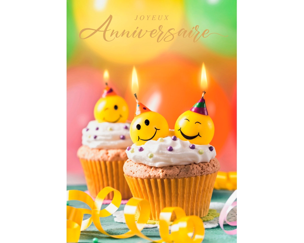 ABC Geburtstagskarte FR A4 53370 Cupcake mit Kerze