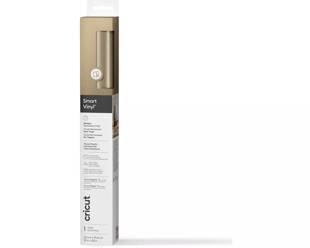 Cricut Vinylfolie Smart Permanent 33 x 91 cm, 1 Stück, Champagner