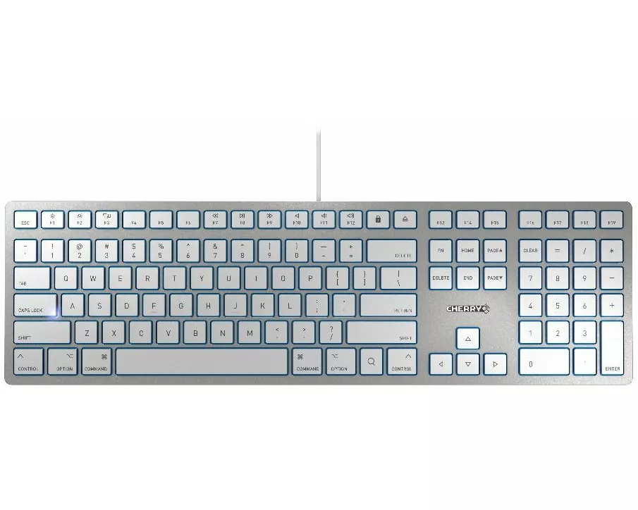 CHERRY KC 6000 SLIM FOR MAC Tastatur Büro USB QWERTY Nordisch Silber
