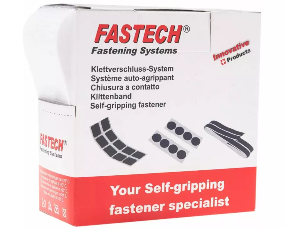 FASTECH Hakenseite Box 50 mm x 5 m selbstklebend, Weiss