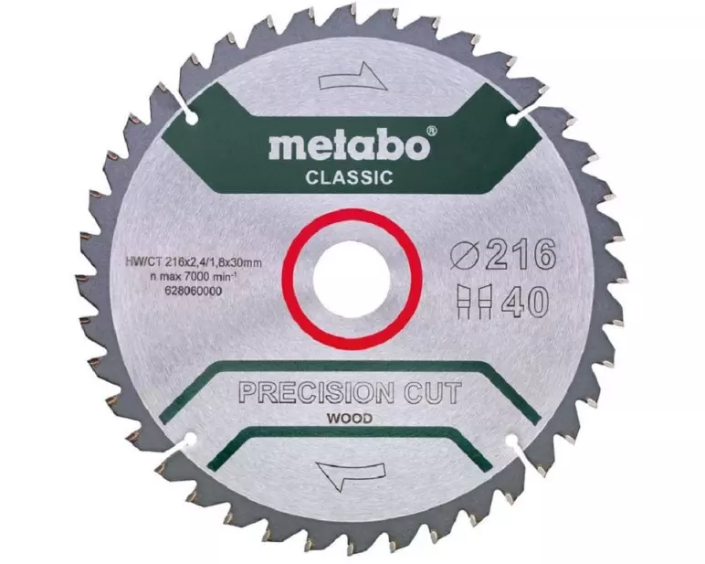 Metabo Kreissägeblatt Precision Cut Wood Classic 216 x 30 mm, 40Z