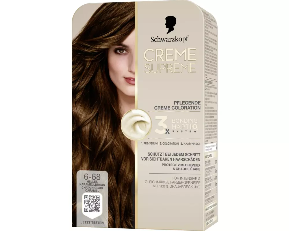 Schwarzkopf Creme Supreme Haarcoloration Creme Supreme 6-68 Helles Karamellbraun