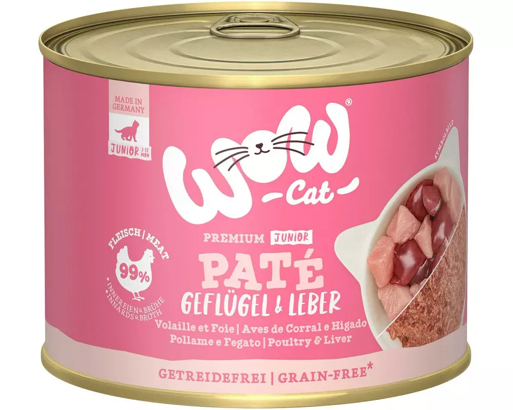 WOW Cat Junior Geflügel und Leber 200 g