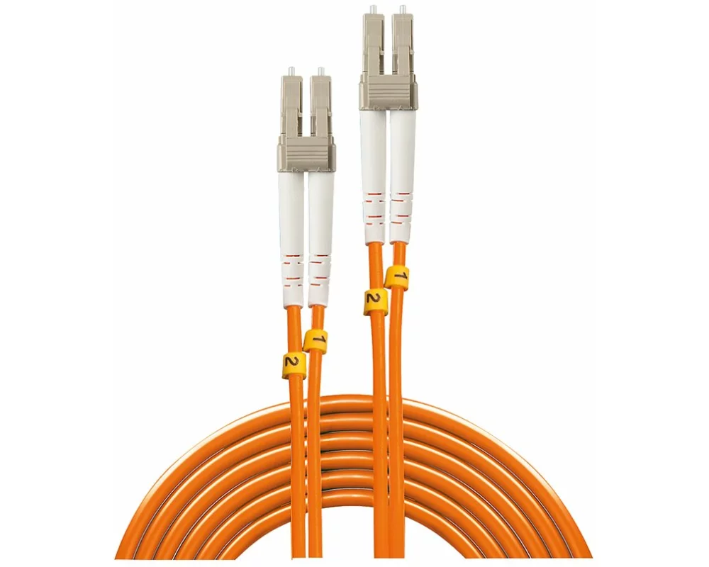 LINDY Fiber Optic Cable, OM2, LC-LC , 2m , orange , 50/125, Duplex, Multimode, LWL