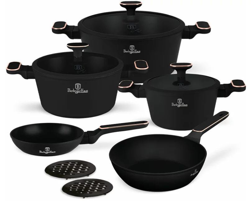 Berlinger Haus 10-teiliges Kochgeschirr-Set Black Rose Collection