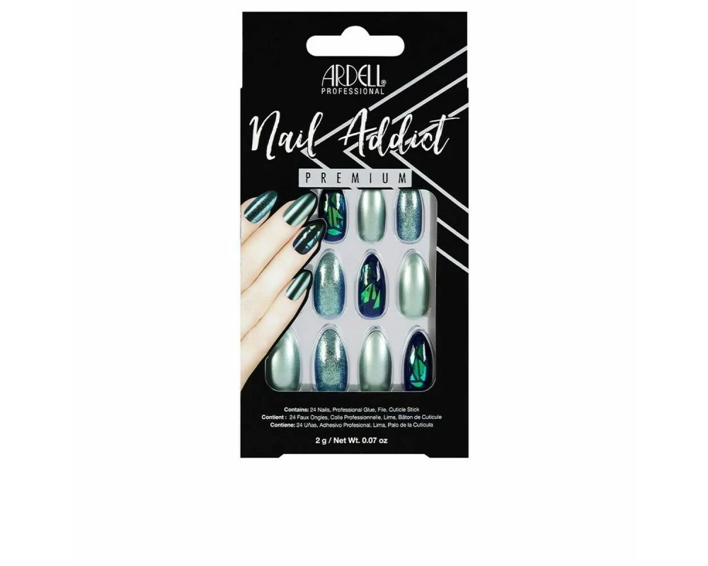 Ardell Nail Addict Green Glitter Chrome