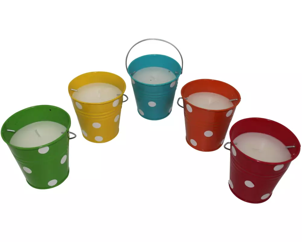 Dameco Anti-Mücken-Kerze Citronella im Eimer, 5 Stück