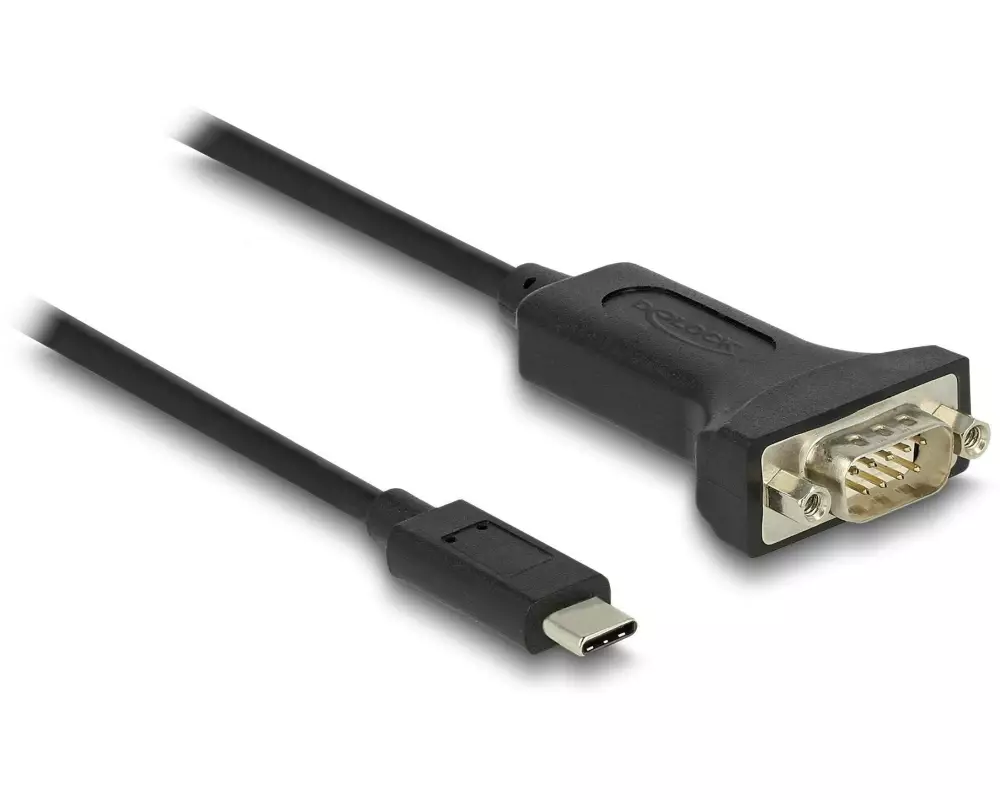 Delock Serial-Adapter USB-C – RS-232 D-Sub 9 Pin mit Muttern 2 m