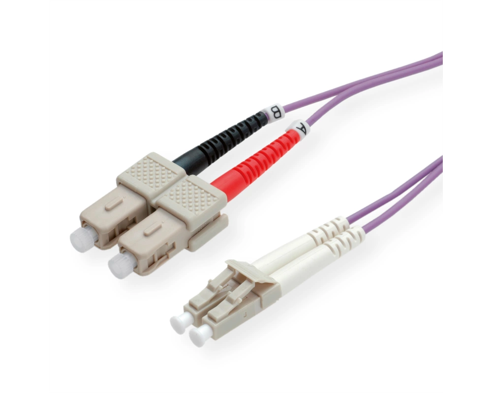 ROLINE LWL-Kabel 50/125µm OM4, LC/SC, violett, 1 m