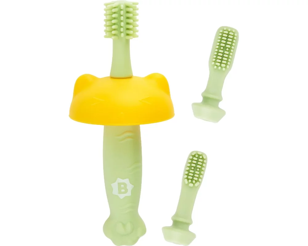 Badabulle Silikon-Zahnbürste Gelb/Grün