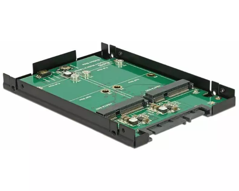Delock 2.5"-Adapterplatine SATA - 2x mSATA mit RAID