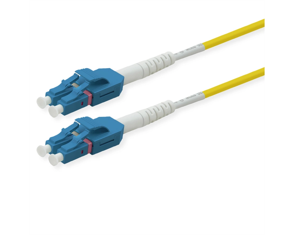 ROLINE LWL-Kabel duplex 9/125µm OS2, LC/LC, LSOH, UNIBOOT, Slim, gelb, 0,5 m