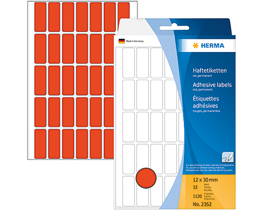 HERMA Etiketten 12×30mm 2352 rot 1120 Stück