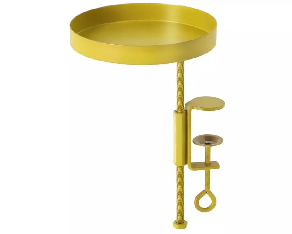 Esschert Design Ablage mit Klemme Stahl, Gold