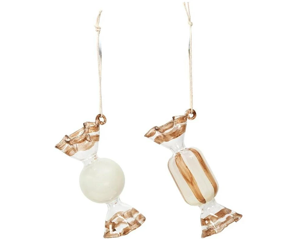 Broste Copenhagen Candy Ornament Aufhänger Cream, 6 Stück