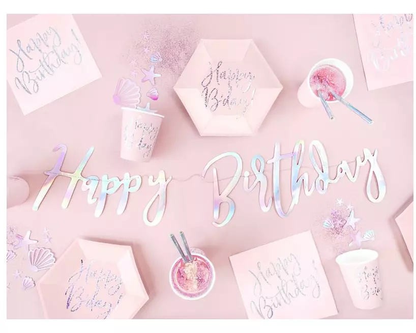 Partydeco Girlande Happy Birthday mehrfarbig, 16.5 x 62 cm
