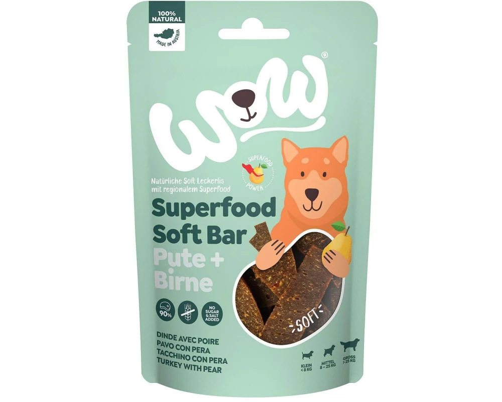WOW Superfood Soft Bar Pute mit Birne