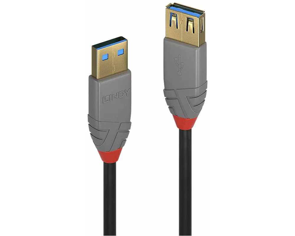 LINDY Anthra Line USB Cable, USB 3.1, USB/A-USB/A M-F, 0.5m, Gen1 Extension