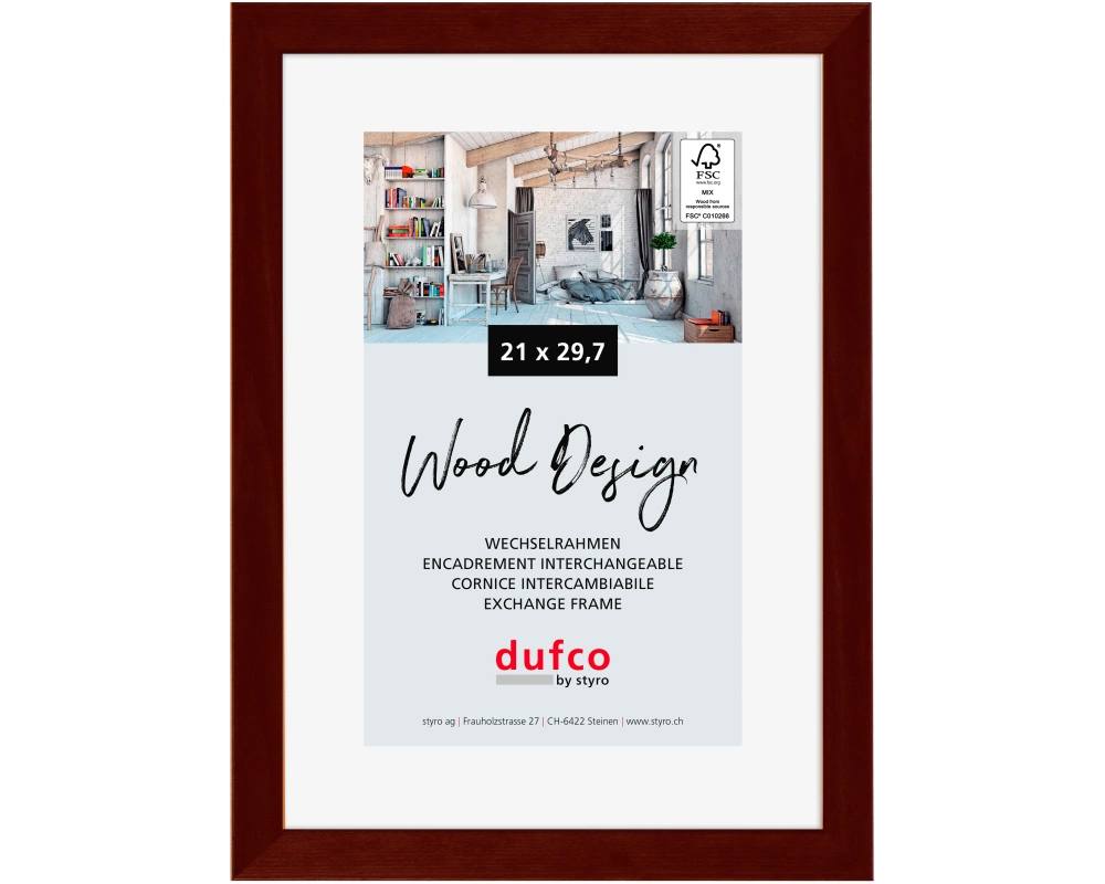 DUFCO Holz-Bilderrahmen 21x29.7cm 1610.80097 Toronto mahagoni