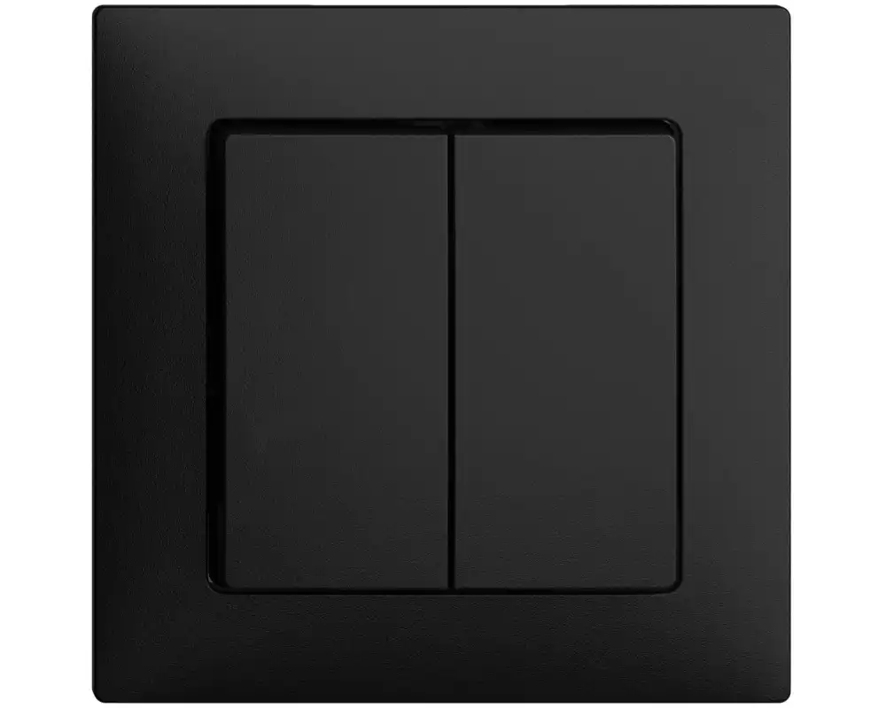 Feller EDIZIOdue Abdeckset Schalter/Taster mit 2 Druckknöpfe, Schwarz