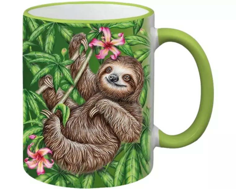 creanorm Tasse Wild Faultier 330 ml, 1 Stück, Hellgrün