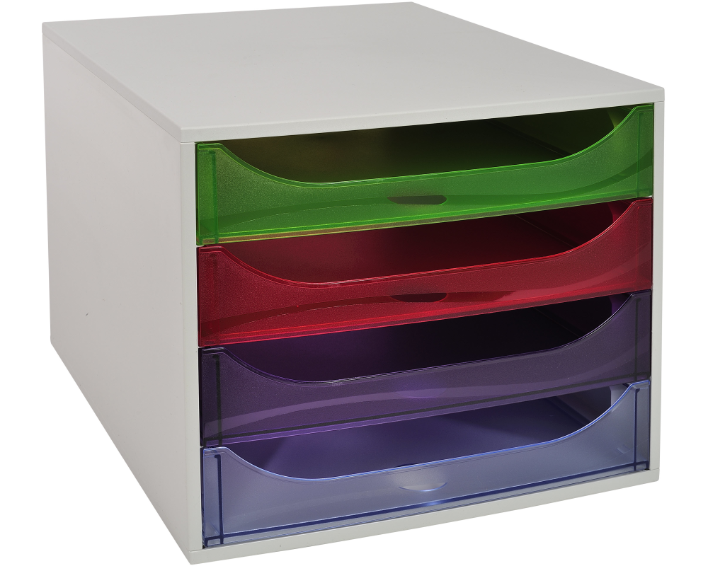 EXACOMPTA Schubladenbox 228699D ECOBOX 4 Schubladen, transp.