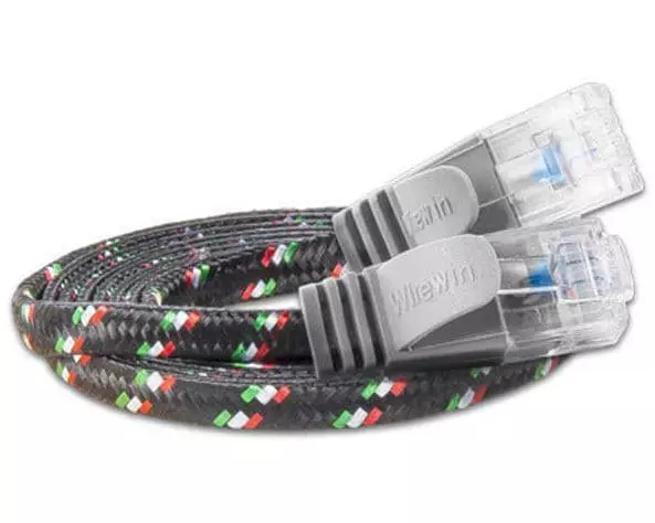 SLIM Slimpatchkabel RJ-45 - RJ-45, Cat 6, UTP, 1 m, Grau